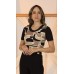 034190 - Blusa Ramany Estampada Geométrico Tricolor